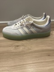 ADIDAS ORIGINALS WOMEN’S’s SAMBA GREY SILVER/WHITE/GREEN GUM SIZE: 8
