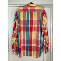 Nautica Mens XL Classic Fit Madras Plaid Button Down Shirt Multicolor Nautical
