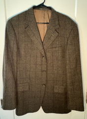 VTG Ermenegildo Zegna Soft Blazer Men’s 38L Brown & Plaid 100% Wool