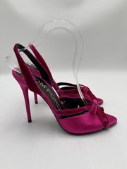 Tom Ford Velvet-bow 105 slingback satin pumps in fuchsia Size 38.5