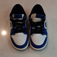 Jordan Air Jordan 1 Low (TD) Leather Lace-Up Sneaker Blue/White/Black 9C