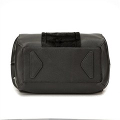 Raviani Satchel Bag in Black Calfskin & Crocodile Leather