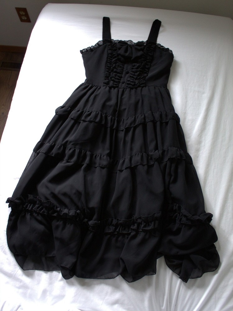 Classic Gothic Lolita Summer Chiffon JSK 3-Tiers, Japanese Heavenly Garden Brand