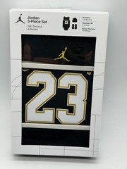 NEW NIKE JORDAN 3 PIECE SET NEWBORN 0-6 MONTHS HAT , BODYSUIT, BOOTIES