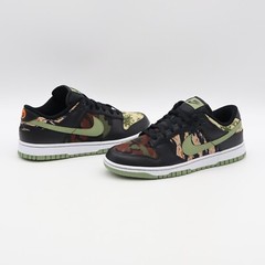 DH0957-001 Nike Dunk Low Crazy Black Multi Camo Khaki Oil Green Orange (Men’s)