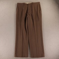 VTG Haggar Pants Mens 36×30 Brown Dacron Polyester Worsted Wool Twill Slacks