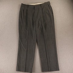 VTG Haggar Pants Mens 36×28 Gray Glen Check Wool Blend Made in USA Slacks