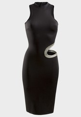 John Zack Maxi Bodycon Black Cocktail Dress sleeveless figure fit evening party