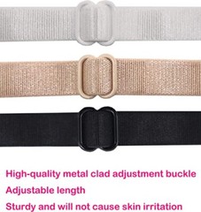 4 Pack Woman Bra Anti-Slip Strap Holder Elastic Clips Adjustable Back Rope Clips