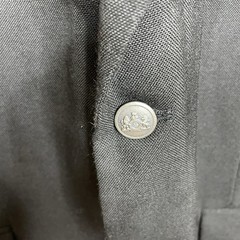 Stafford Blazer Jacket Mens 44S Black Polyester Worsted Wool Silver Buttons