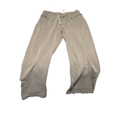 Nike Women Wide Leg Cropped Sweatpants Gray Medium 8-10 Drawstring Zip Pockets
