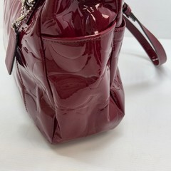 Coach Signature Garnet East West Embossed Patent Leather Carry all # F1772 set