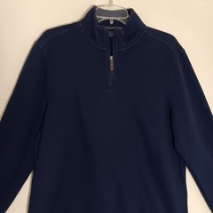 Club Room Men’s Navy Blue Quarter Zip Pullover Sweatshirt Size Large