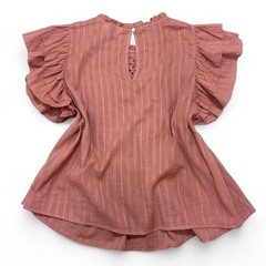 Cottagecore Blouse eyelet detail Ruffle Babydoll Universal Thread Rust Peach XXL