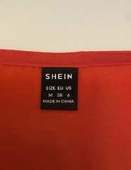 Shein Red M Short Sleeve Flare Dress