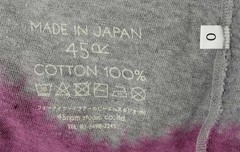 45RPM Tie-Dye Wide T-Shirt M 22in Chest Unisex Casual Top