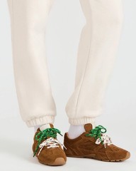 Steve Madden Brown Suede Low Top Lace-Up Athletic Sneakers Green/White Laces 8W