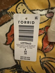 TORRID TEE SHIRT SHORT SLEEVE T – SHIRT TOP 6 6X 6XL 30 NEW