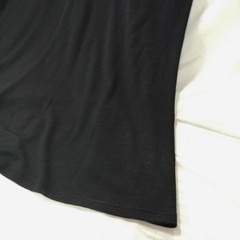 Y’s Wool Dress M Black Unique Asymmetrical Design, Stretch Fabric