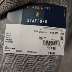 Stafford Linen Cotton Herringbone Sport Coat Blazer 42 To 52 S,R, L Multi Color
