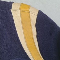 Vintage 60s Varsity Letterman Navy Blue Yellow Wool Leather Howe Jacket Small