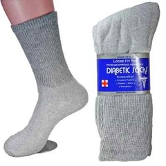 12 Pairs Mens Diabetic Crew Socks Health Circulatory Cotton Size9-11,10-13,13-15