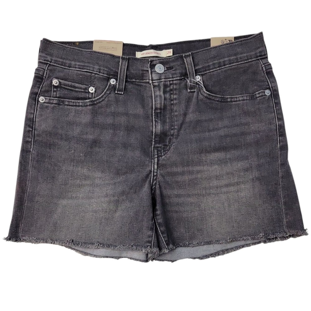Levi’s Women’s Mid Length Zip Fly Stretch Fabric Shorts