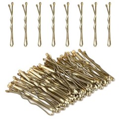 Mini Bobby Pins, 50PCS 1.37 Inch Small Wavy Hair Pins Metal Hair Clip Gold