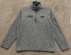 Patagonia Womens Size Large Gray Better Sweater 1/4 Zip Jacket Fleece LOGO 25617