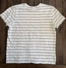 Marine Layer White w/ Red&Blue Stripe Crew Tee – Large – PreOwned Good Condition