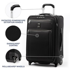 Travelpro Platinum Elite Softside Expandable Luggage, 2 Wheel Black 22 Inch U1
