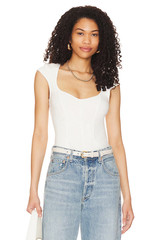 NWT Free People x We The Free Boss Babe Tank in Optic White Size XS