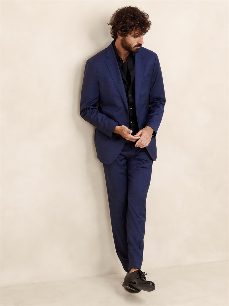 Banana Republic Signature Italian Nailhead Suit BLUE — Jacket 38R PANT 31R NEW