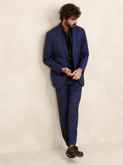 Banana Republic Signature Italian Nailhead Suit BLUE — Jacket 38R PANT 31R NEW