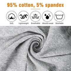 6 Pack Wide Headbands for Women, 9.3×4.7inch Cotton Black, white, gray
