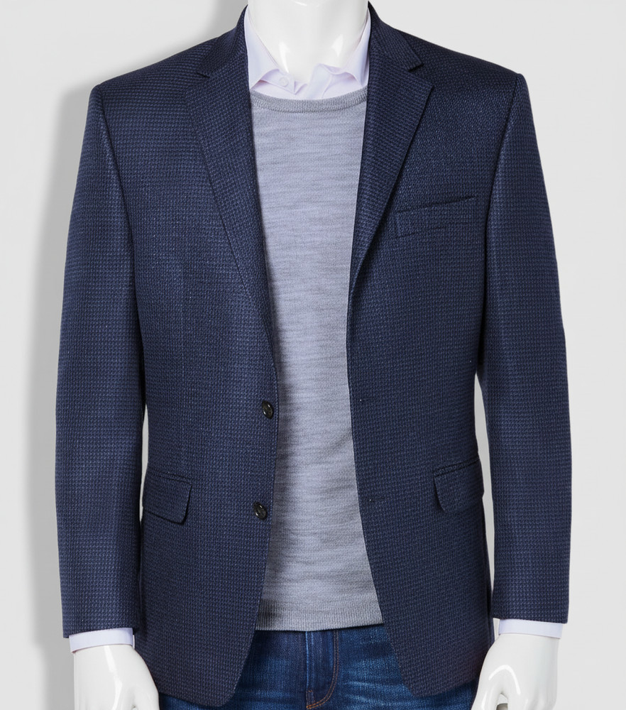 Lauren Ralph Lauren Men’s Blue Houndstooth Blazer Sport Coat Suit Jacket Sz 38L