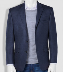 Lauren Ralph Lauren Men’s Blue Houndstooth Blazer Sport Coat Suit Jacket Sz 38L