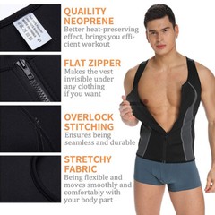 Men Neoprene Sauna Thermo Sweat Body Shaper Waist Trainer Fat Burner Corset Vest