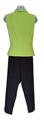 Betsy Lauren Petites Pant Set 10P Lime Green Sleeveless Top Black Tapered Pants