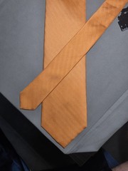 Eddy Monetti – Solid Orange Silk Tailored Tie Made in Italy