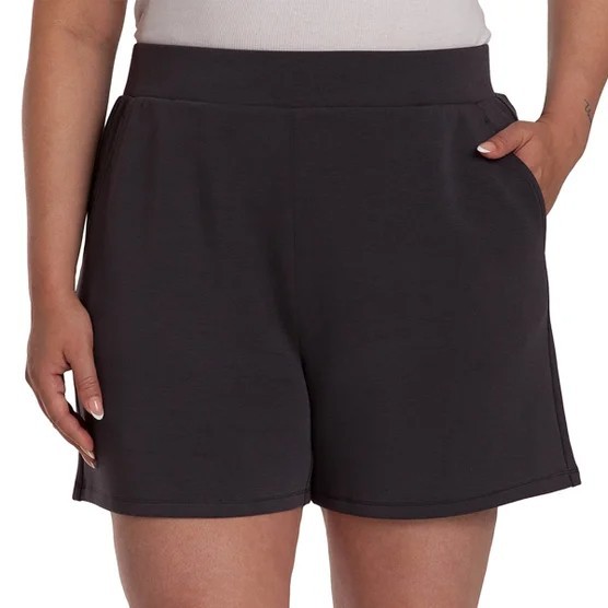 LazyPants Women’s Luxe Short Slanted Side Pockets 4-Way Stretch Dark Gray XL NEW