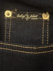 Baby Phat Dark Wash Women’s Jeans Bootcut Gold Embroidery Y2K 2004 Auth- Size 16
