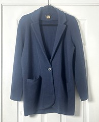 J.Crew Navy Sophie Sweater Blazer Small Knit Jacket Preppy Career Office Layer