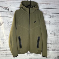 Nike NSW Tech Fleece Full-Zip Hoodie Olive Green FB7921-222 Slim Fit Men’s Large