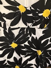 Women’s Size 12 White W/Black Yellow Floral Sheath Dress Sleeveless Ronni Nicole