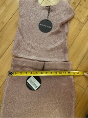 White Fox Boutique Sequin 2 Piece Set S NWT Star Shining Crop Top Skirt