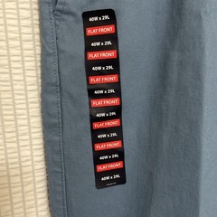 Roundtree & Yorke Men 40X29 Classic Fit Flat Front Pants Stretch Fabric Blue NWT
