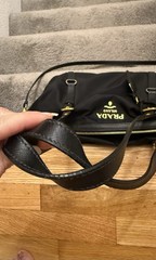 PRADA Saffiano Tessuto Nylon Shopping Tote Black with Zipper closure