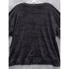 Nannette Lepore Black Velour Star Print Long Sleeve Pullover Top Sz S