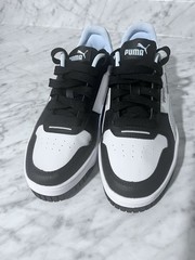 PUMA Unisex Low Top Lace-Up Athletic Sneaker Colorblock White/Black/Blue